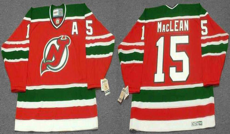 2019 Men New Jersey Devils 15 MacLean red CCM NHL jerseys